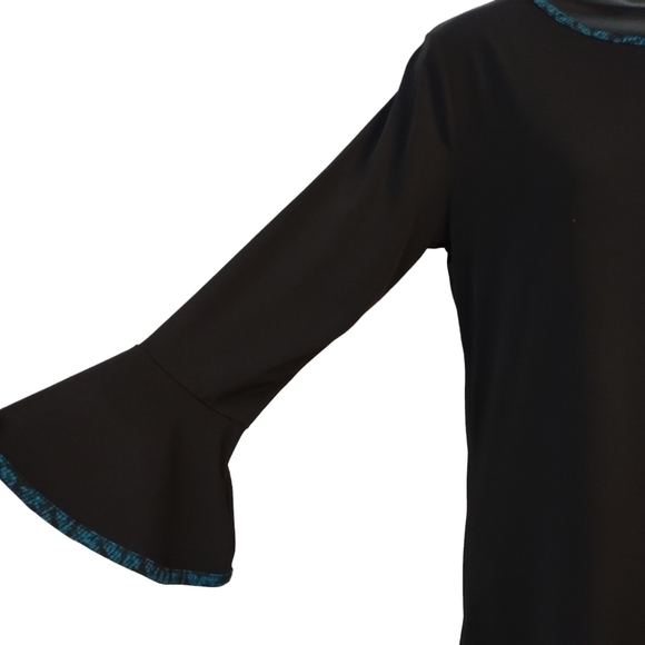 Michael Kors Women's Flare Cuff And Hem Black Stretch Dress Size S NWT - Picture 6 of 9